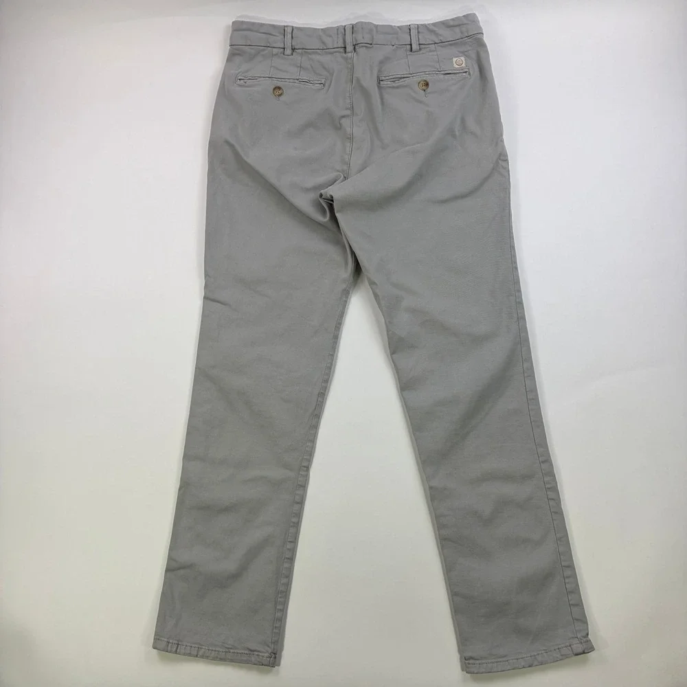 Marine Layer Saturday Slim Chino Pants Mens 32x30 Grey Organic Cotton Stretch